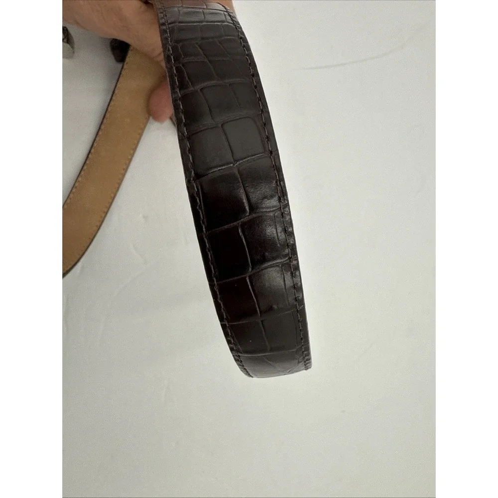 VTG‎ Talbots Leather Western Belt Brown Intricate Heart Buckle Made USA Sz M